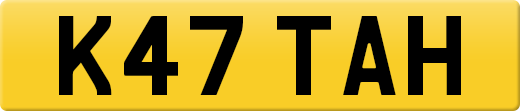 K47 TAH private number plate